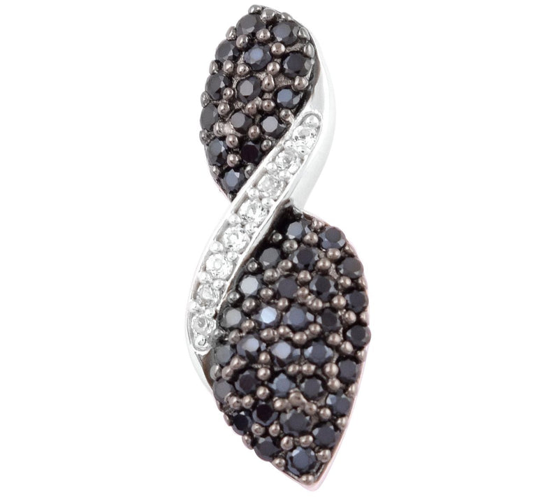 Sterling Silver Black Spinel & White Topaz Pendant — View 2