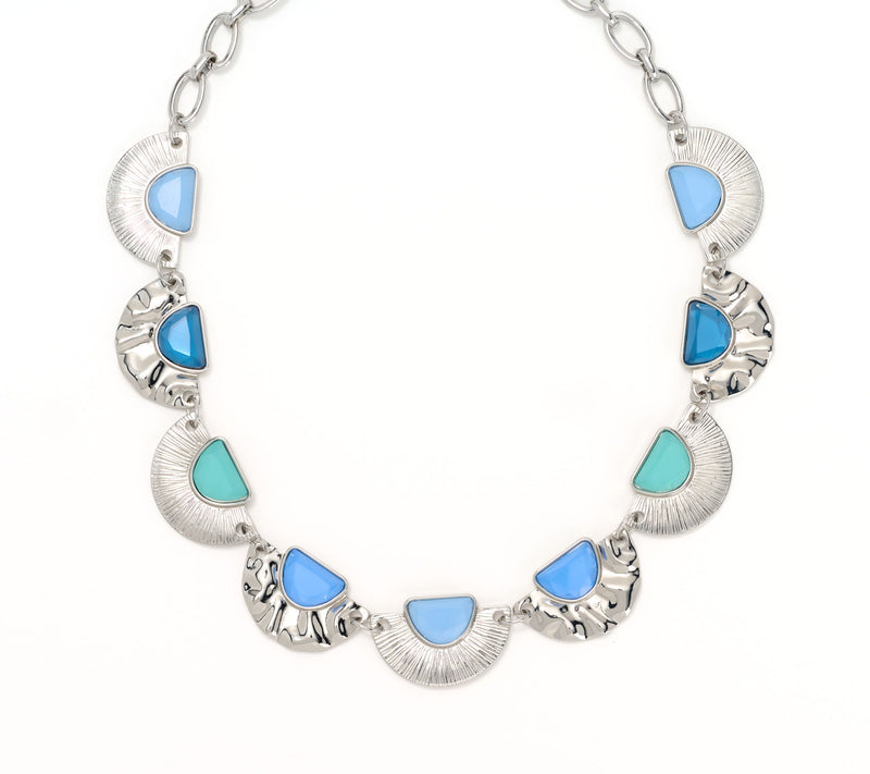 Susan Graver Fan Shaped Hammered Metal Necklace — View 3