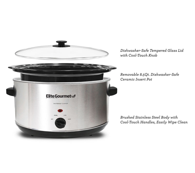 Elite Platinum 8.5-qt Stainless Steel Slow Cooker — View 2