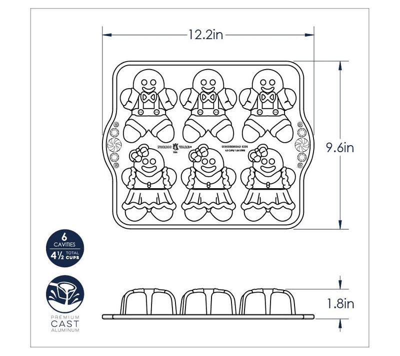 Nordic Ware Gingerbread Kids Cakelet Pan — View 3