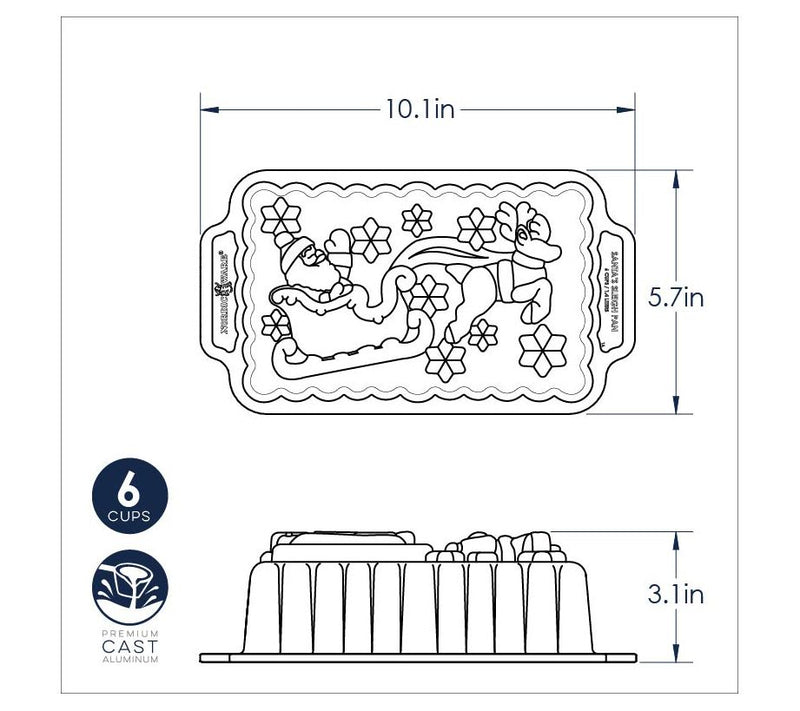 Nordic Ware Santa's Sleigh Loaf Pan — View 3