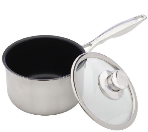 Swiss Diamond Nonstick Clad 2.1-Qt Saucepan with Lid — Main view