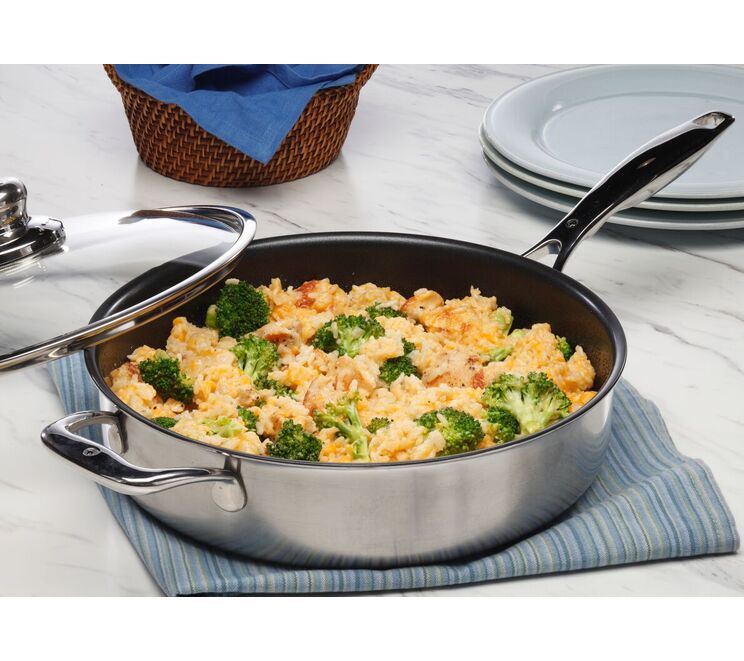 Swiss Diamond Nonstick Clad 4.2-qt Saute Pan w/Lid — View 2