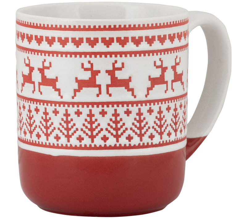 10 Strawberry Street Set of 4 Reindeer Sweater Embossed Mug — View 4