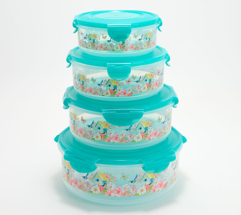 LocknLock 4-Piece Nestable Spring Printed Canisters — Main view