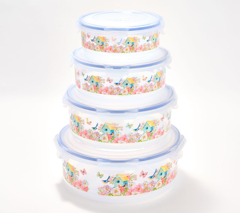 LocknLock 4-Piece Nestable Spring Printed Canisters — View 8