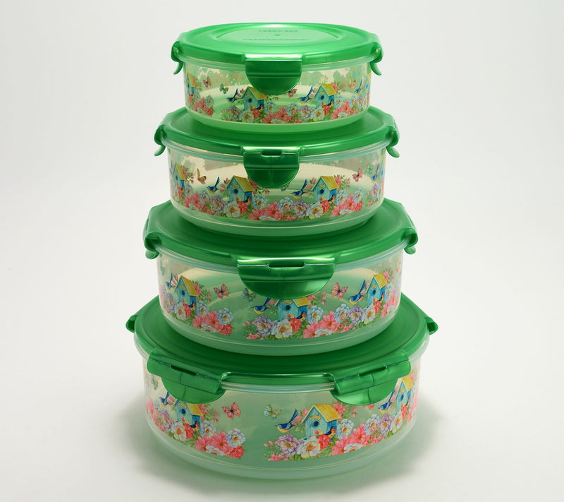 LocknLock 4-Piece Nestable Spring Printed Canisters — View 11