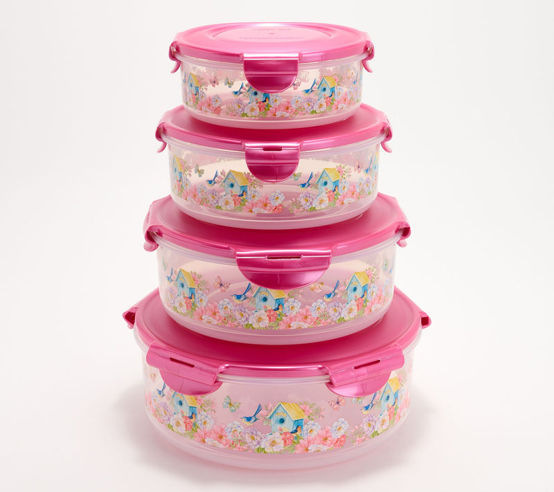 LocknLock 4-Piece Nestable Spring Printed Canisters — View 12