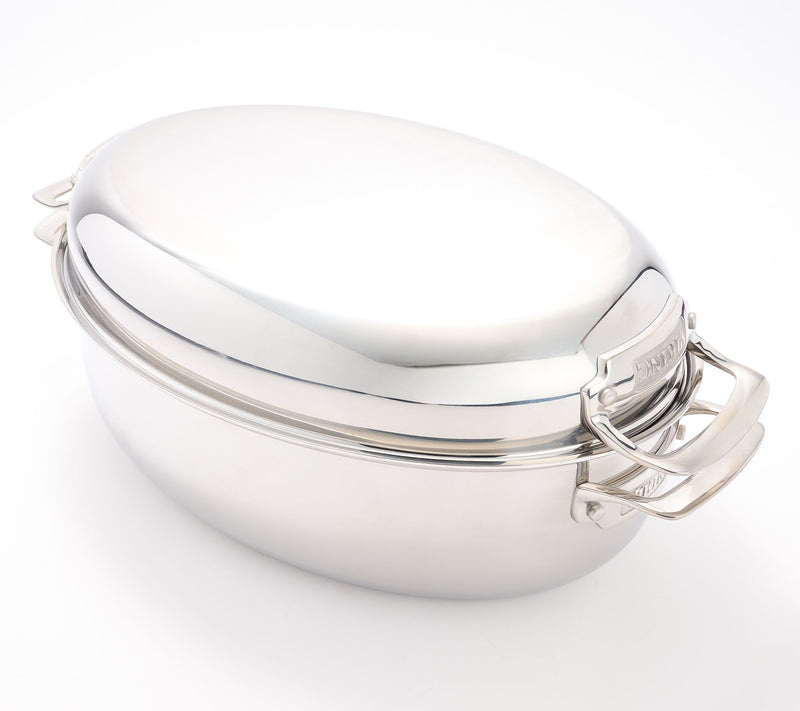 Viking 3-in-1 Tri-Ply Stainless Steel 8.5-qt Oval Roaster — View 2