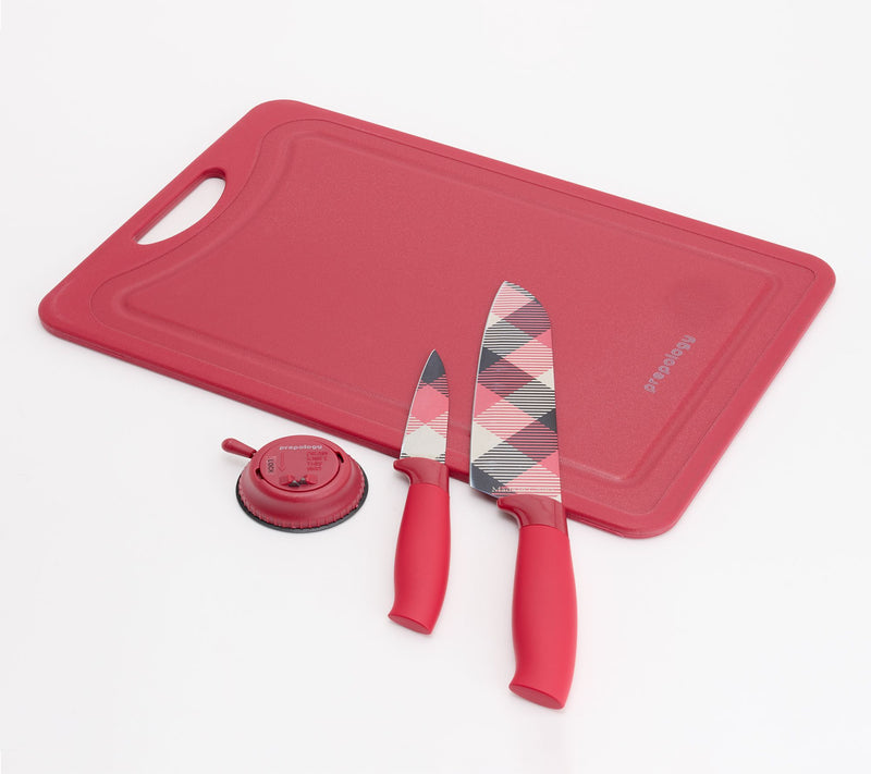 Prepology Printed Cutting Board w/ Knife Set and Sharpener — View 2