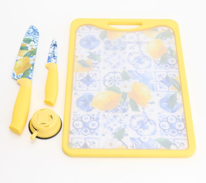 Prepology Printed Cutting Board w/ Knife Set and Sharpener — View 8