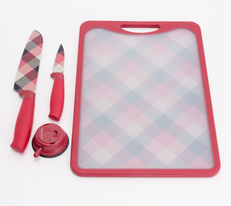 Prepology Printed Cutting Board w/ Knife Set and Sharpener — Main view