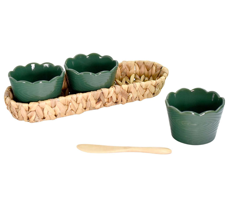 Temp-tations Woodland Tidbit Dishes in Basket with Spreader — Main view