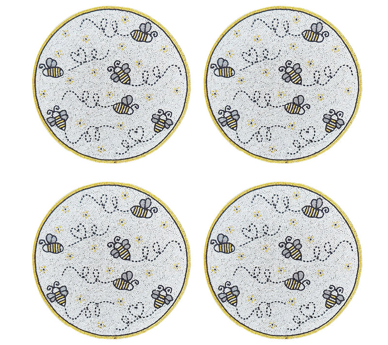 Temp-tations Seasonal Set of (4) 14" Round Beaded Placemats — Main view