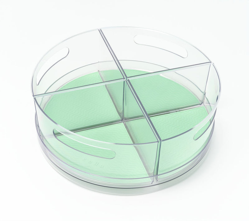 Cella L11.5" Low Wall Turntable w/ 4 w/ 4 Removeable Dividers& Liner — View 11