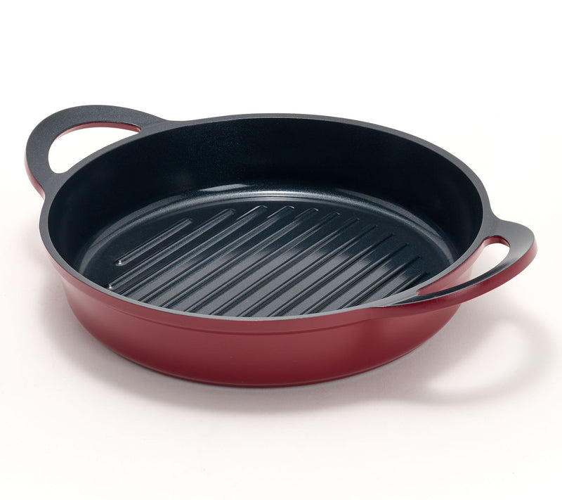 Technique Cast Aluminum Nonstick 10" Grill Pan w/ Burger Press — View 8