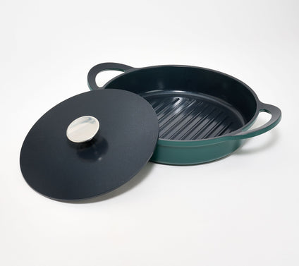 Technique Cast Aluminum Nonstick 10" Grill Pan w/ Burger Press