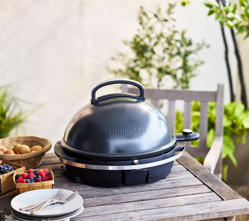 GreenPan 2-in-1 Portable Indoor/Outdoor Electric Grill w/Griddle Plate — View 12