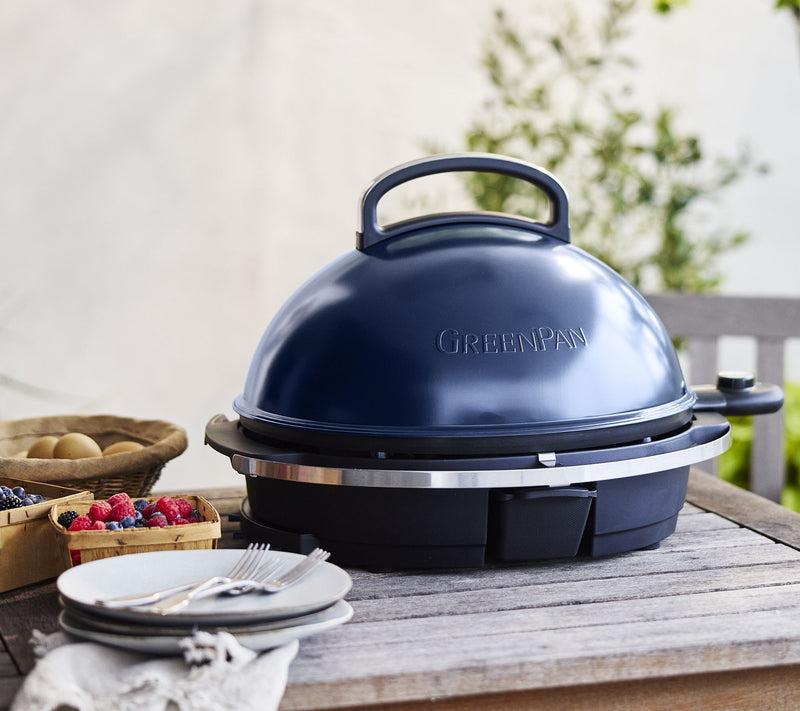 GreenPan 2-in-1 Portable Indoor/Outdoor Electric Grill w/Griddle Plate — View 9