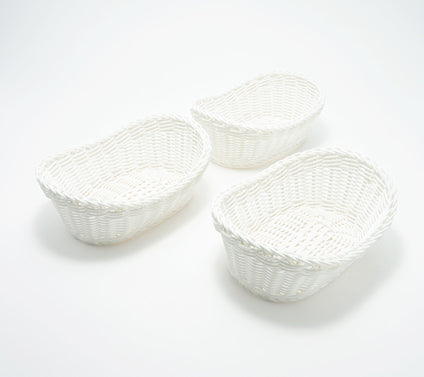 LocknLock Set of 3 Dishwasher Safe Oval Baskets