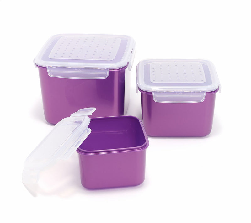 LocknLock 6-Pc Nestable Colored Body Square Storage Set — View 2