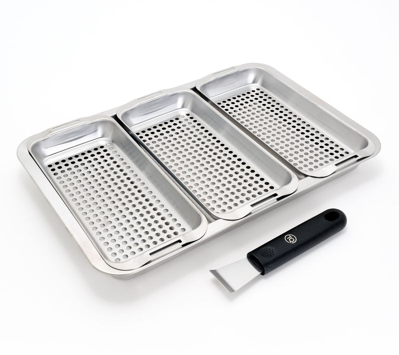 Technique 4-Pc Stainless Steel Grill & Oven Pan Set w/ Lifter Handle — Main view