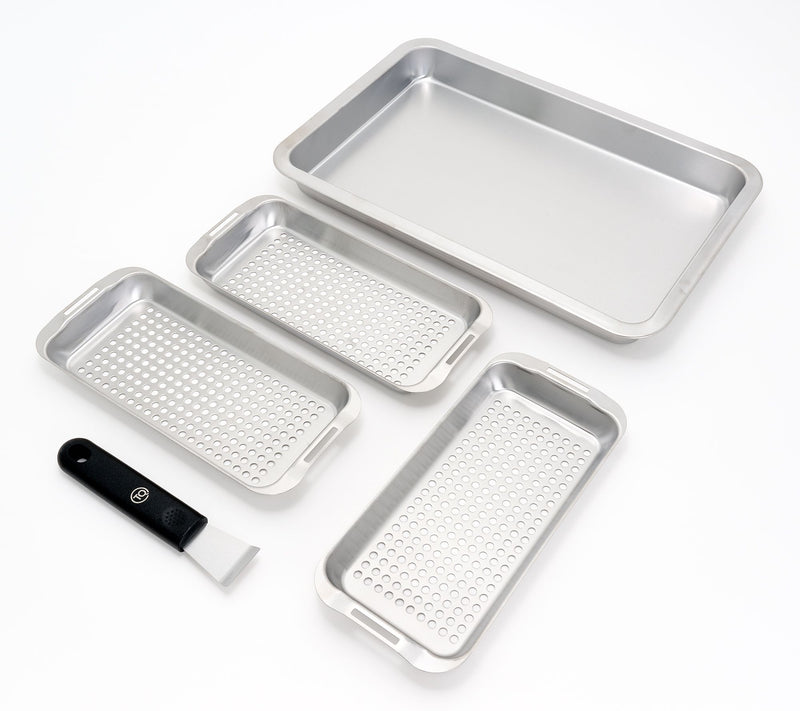 Technique 4-Pc Stainless Steel Grill & Oven Pan Set w/ Lifter Handle — View 2
