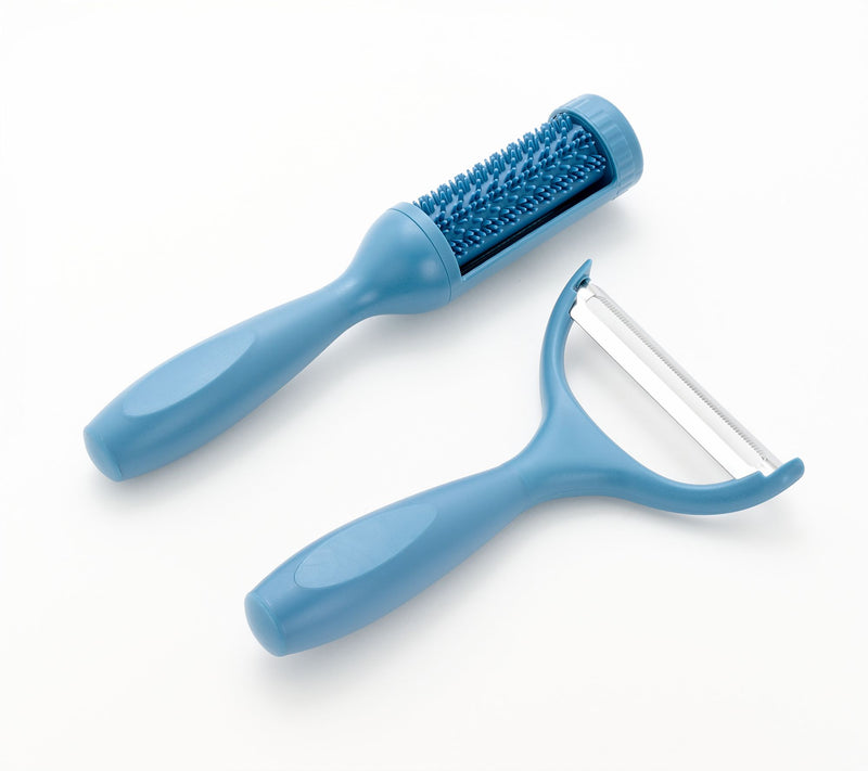 Henning Lee 2-Piece Multi-Use Peelers w/ Produce Brush — Main view