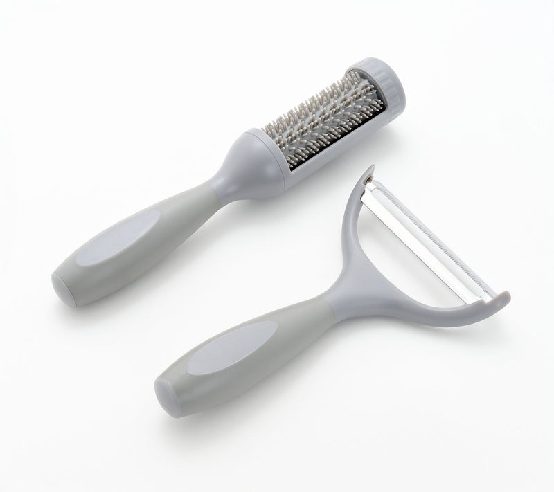 Henning Lee 2-Piece Multi-Use Peelers w/ Produce Brush — View 7