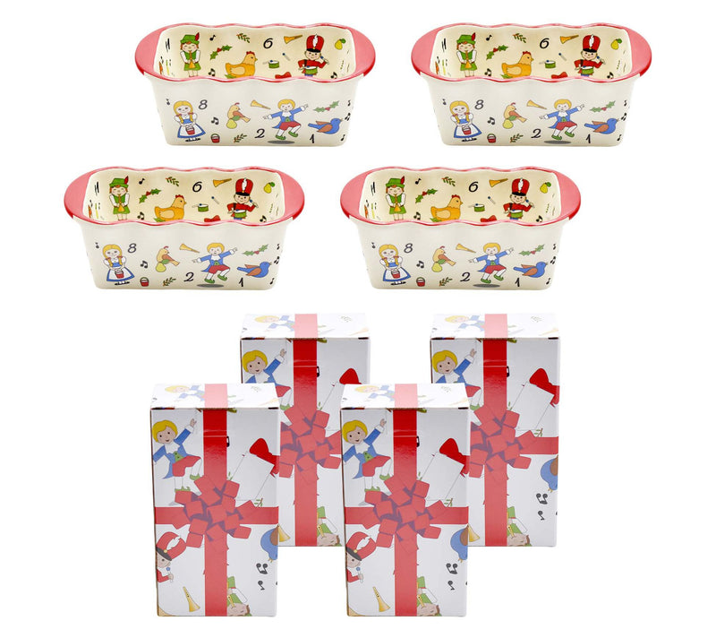 Temp-tations Seasonal S/4 Ruffled 12-oz Loaf Pans with Gift Boxes — Main view