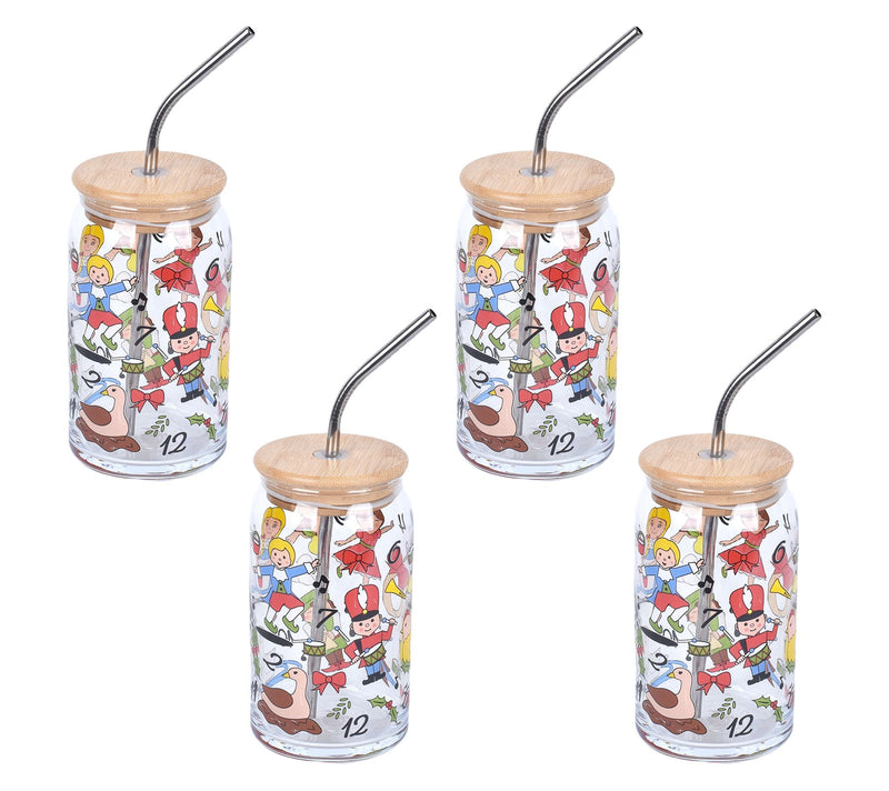 Temp-tations Seasonal 16-oz Glasses w/Wood Lids and Straws — Main view