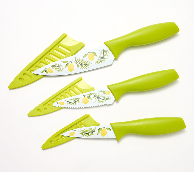 Temp-tations Set of (3) 6", 4", 3.5" Fruit Knives — Main view