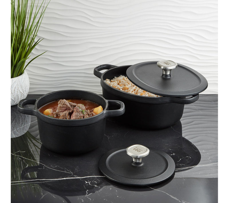 BergHOFF Leo Graphite 4pc Cast Iron Stockpot Set, 3.2qt & 5qt — View 8