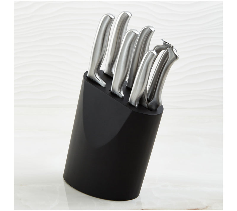 BergHOFF DiNA Frame 8pc Stainless Steel Knife Block Set — Main view