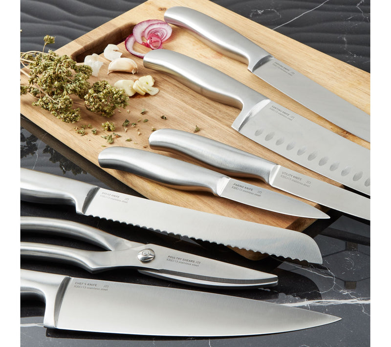 BergHOFF DiNA Frame 8pc Stainless Steel Knife Block Set — View 4