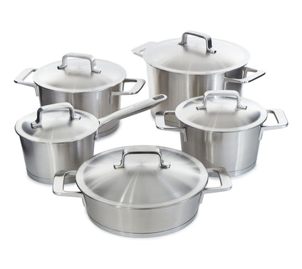 BergHOFF Meta 10pc Recycled 18/10 Stainless Steel Cookware Set