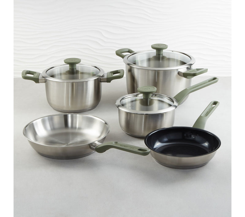 BergHOFF Bolt 8pc Recycled Stainless Steel Cookware Set — Main view