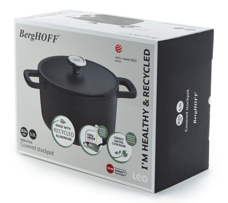 BergHOFF Phantom Nonstick Ceramic 10" Stockpot5.8qt. Recycled — View 8