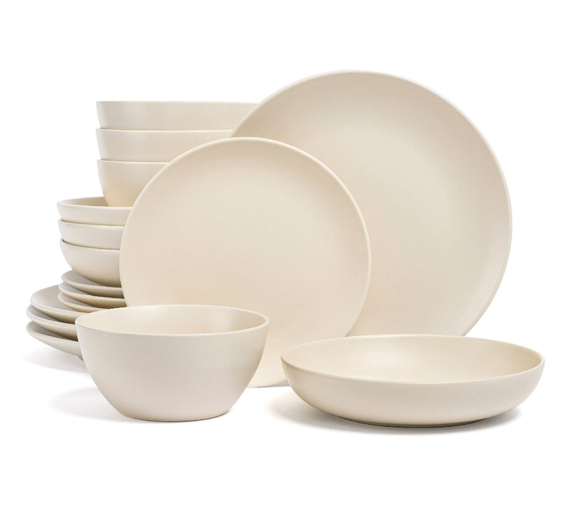 over&back Coupe 16-Piece Semi-Matte Stoneware Dinnerware Set — View 14