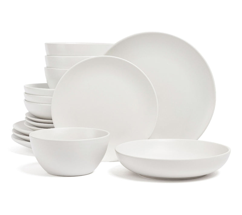 over&back Coupe 16-Piece Semi-Matte Stoneware Dinnerware Set — Main view