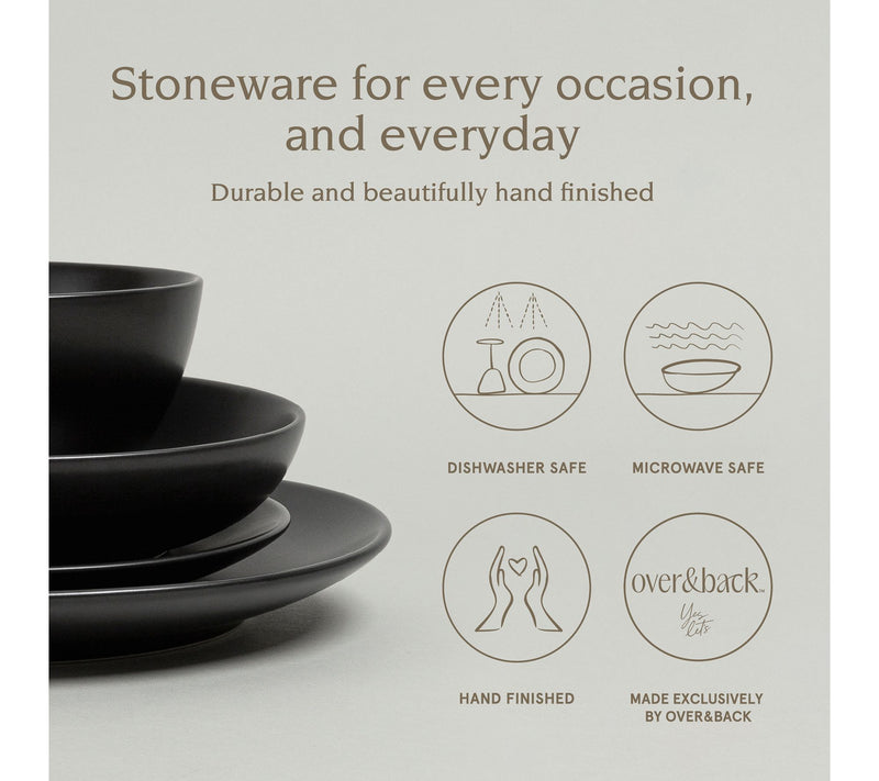 over&back Coupe 16-Piece Semi-Matte Stoneware Dinnerware Set — View 2