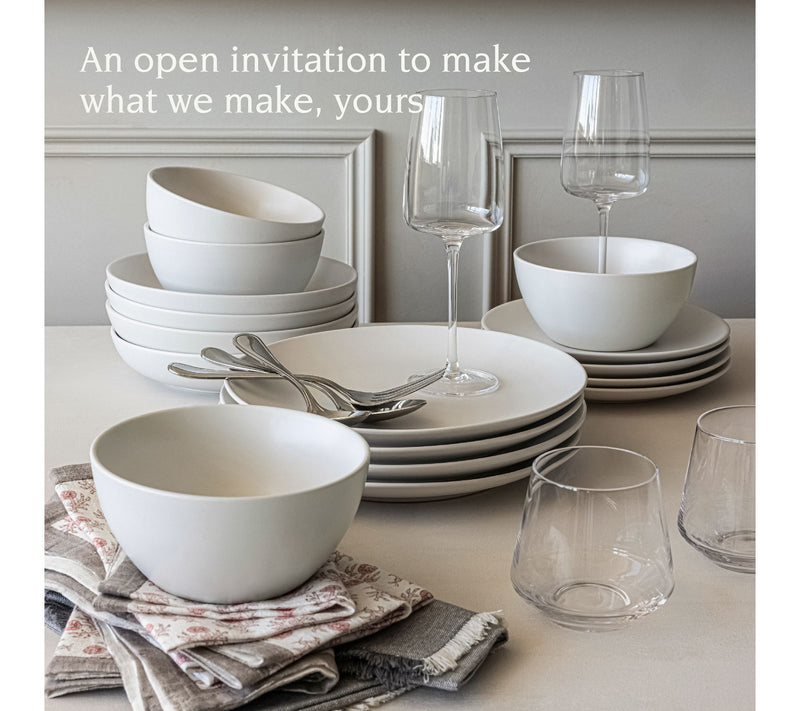 over&back Coupe 16-Piece Semi-Matte Stoneware Dinnerware Set — View 5