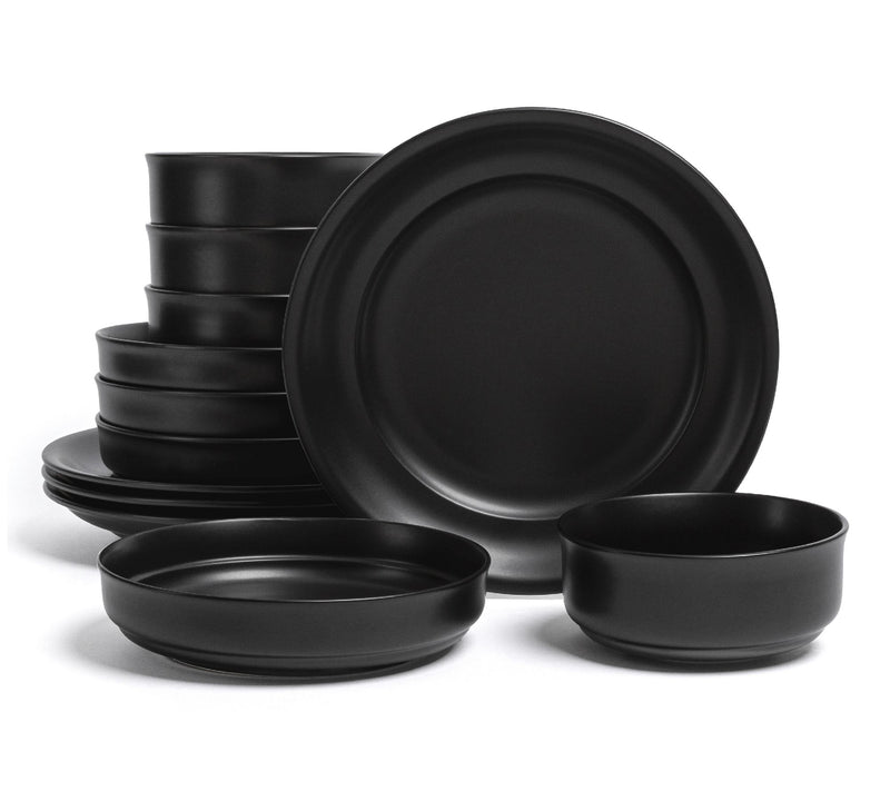over&back Rimmed 12-Piece Semi-Matte Stonewareinnerware Set — View 13