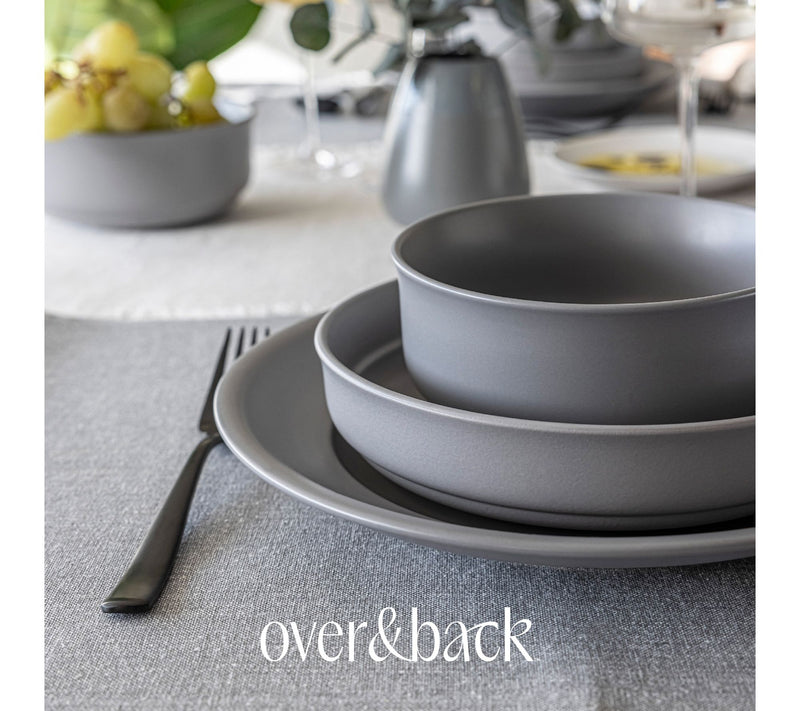 over&back Rimmed 12-Piece Semi-Matte Stonewareinnerware Set — View 6