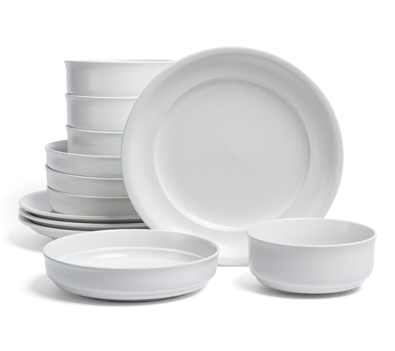 over&back Rimmed 12-Piece Semi-Matte Stonewareinnerware Set — View 15