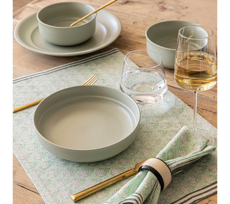 over&back Rimmed 12-Piece Semi-Matte Stonewareinnerware Set — View 4