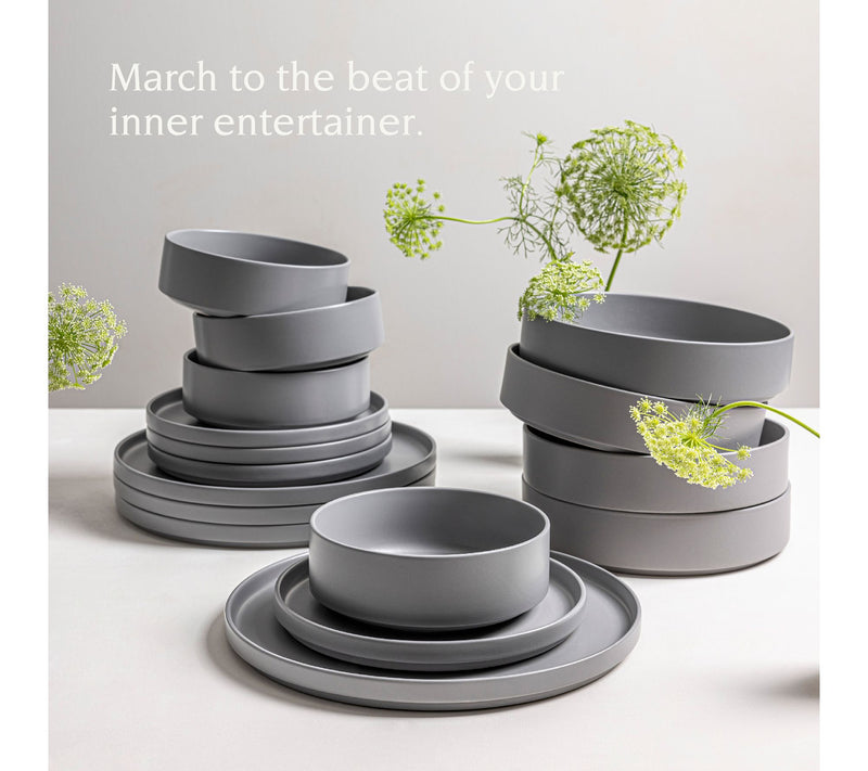 over&back Stackable 16-Piece Semi-Matte Stoneware Dinnerware — View 8