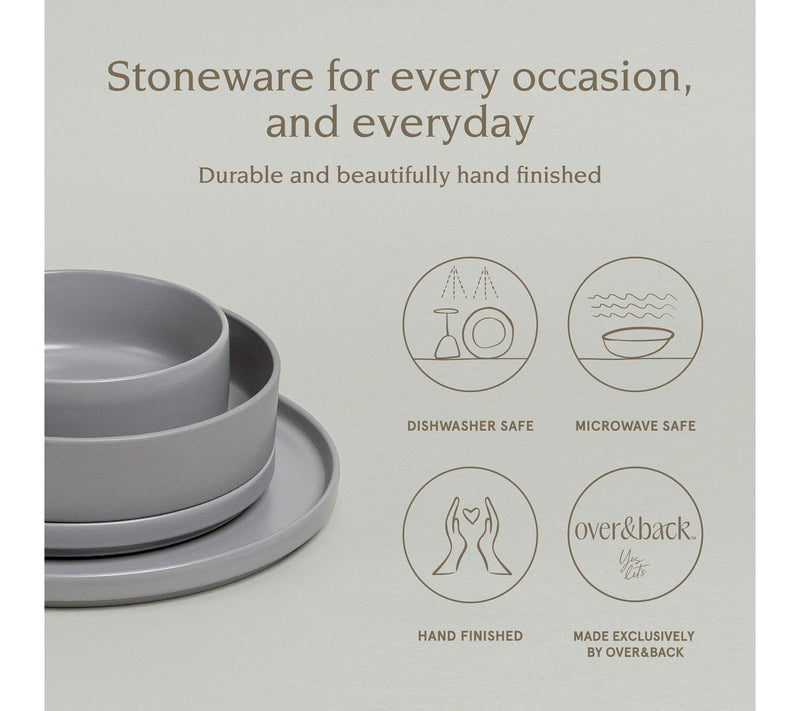 over&back Stackable 16-Piece Semi-Matte Stoneware Dinnerware — View 2