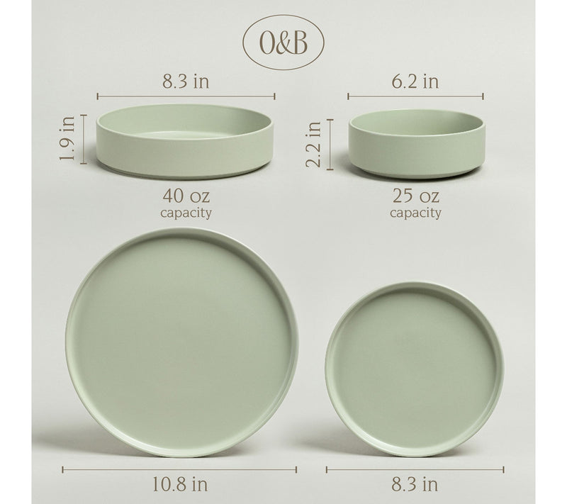 over&back Stackable 16-Piece Semi-Matte Stoneware Dinnerware — View 3