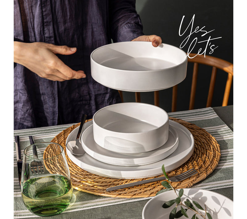 over&back Stackable 16-Piece Semi-Matte Stoneware Dinnerware — View 5